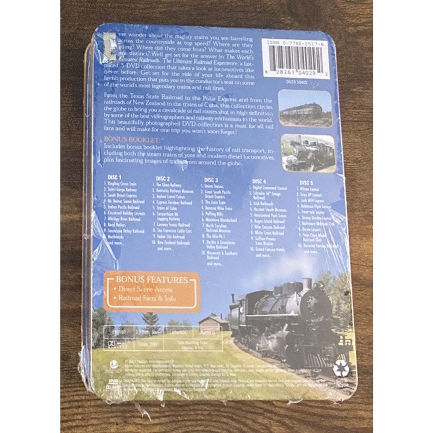 The World's Greatest Railroads 5 HD-DVD Disc Set Tin Box - Ultimate Railroad Exp