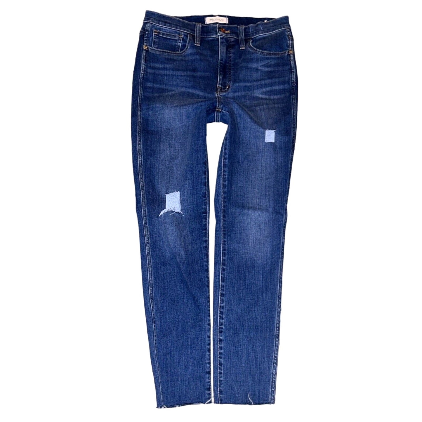 Madewell 10" Roadtripper Ripped Edition Mid Rise Skinny Stretch Jeans Size 28
