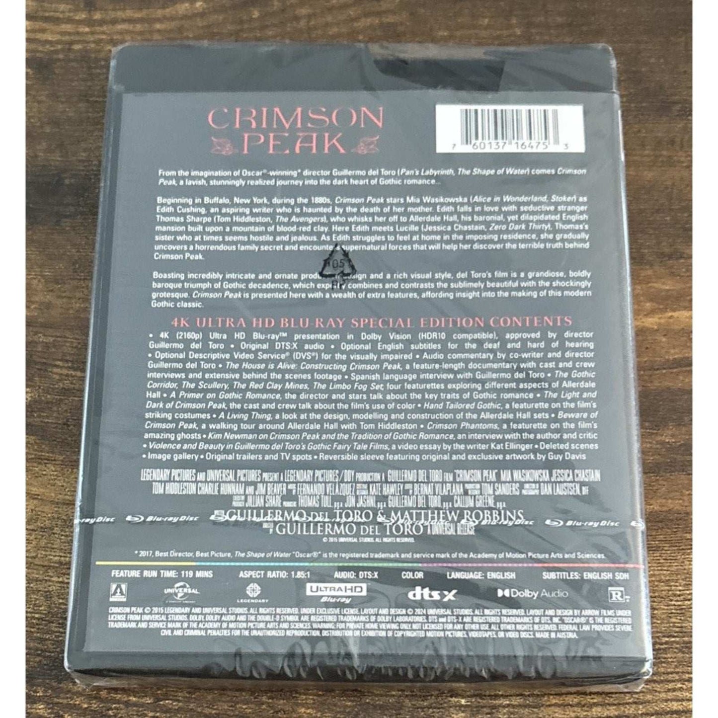 Crimson Peak 4K Ultra HD UHD Blu-Ray Arrow Video Guillermo Del Toro New - READ