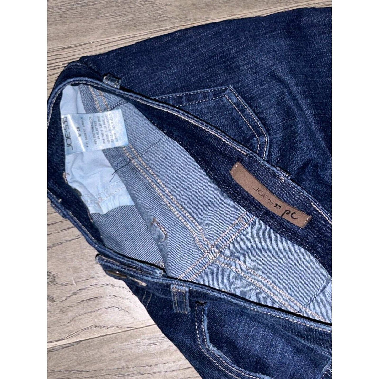 Joe's Jeans Skinny Ankle Raw Hem Blue Denim Jeans in Laura Wash Size 28