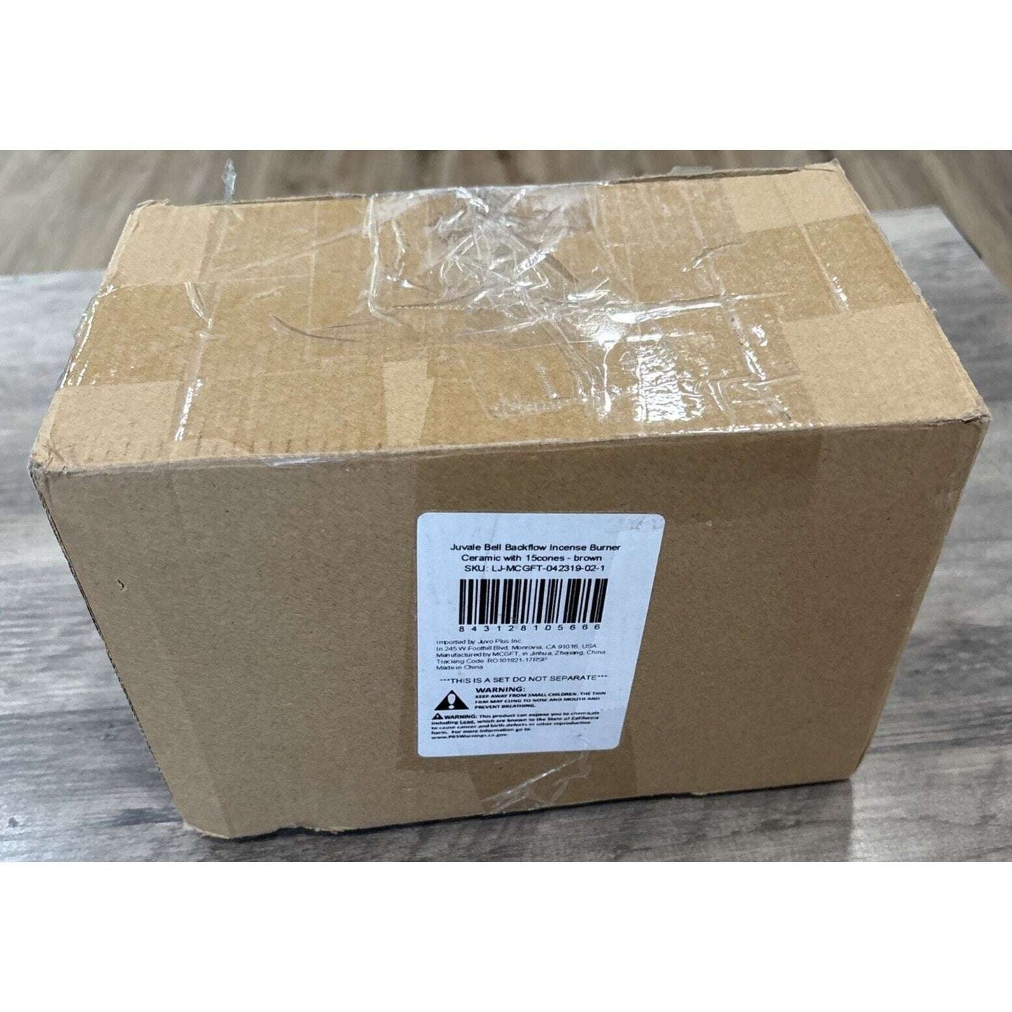 Ceramic Incense Waterfall Burner Backflow Smoke Censer Holder w/ 15 Cones, 7.7"