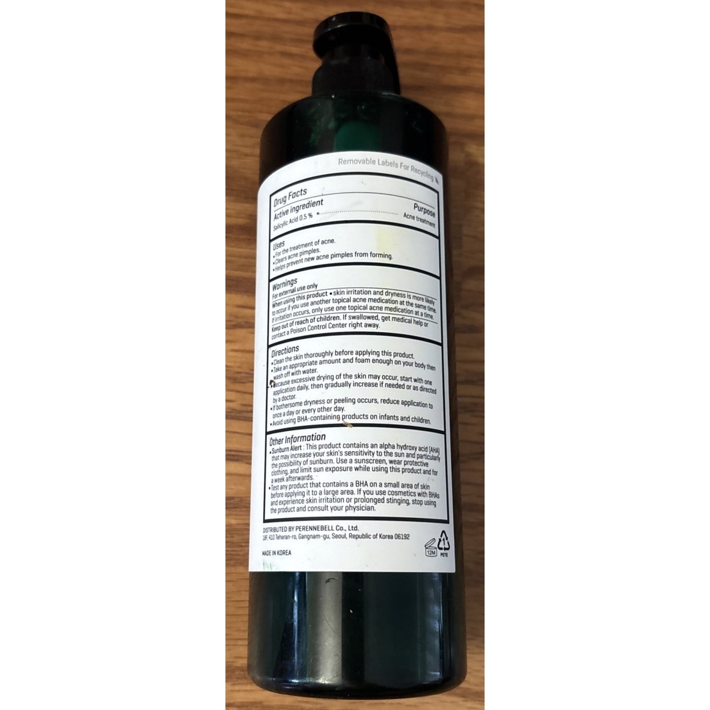 SOME BY MI AHA BHA PHA 30 Day Miracle Acne Clear Body Cleanser 14.10oz Salicylic