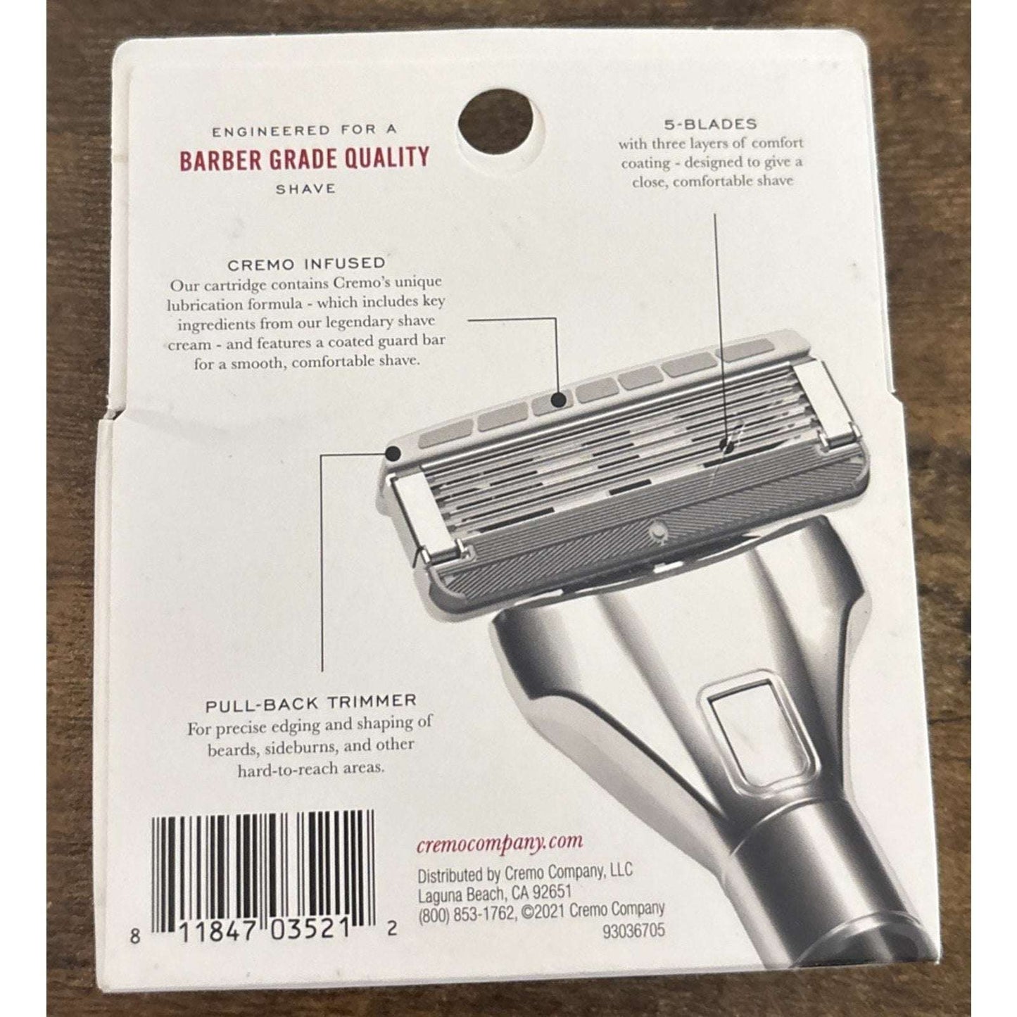2-Pack of 4 Cremo 5-Blade Barber Grade Mens Razor Cartridge Refills (8 Total)