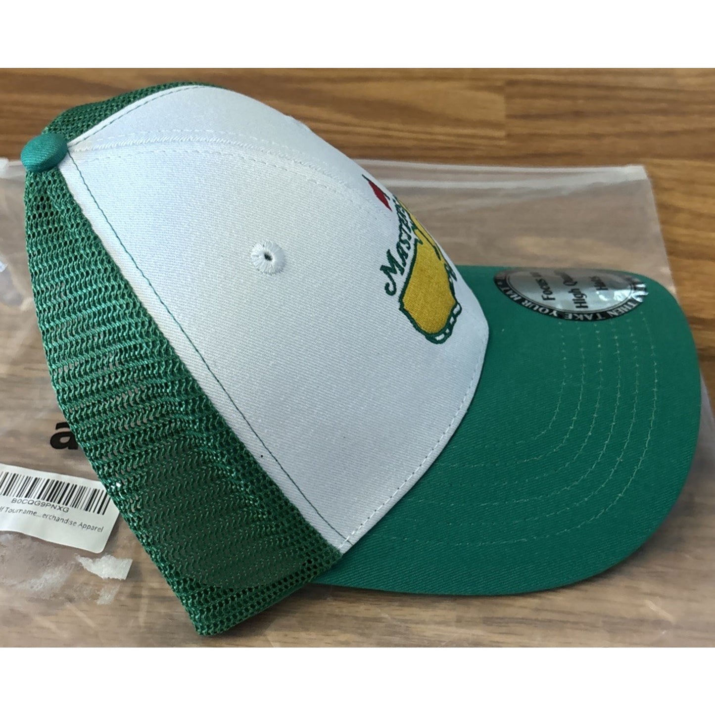 MASTERS LOGO GOLF CAP Mesh Trucker Snapback Hat Augusta Embroidered Green/White
