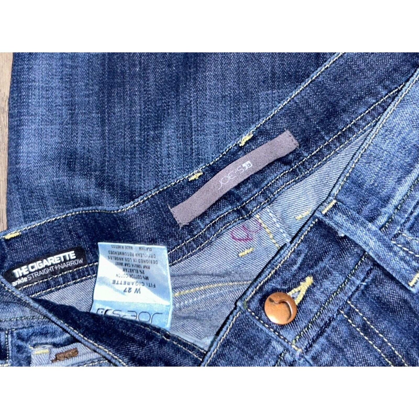 Joe's Jeans Cigarette Low Rise Straight Leg Stretch Jeans in Sandy Wash Size 27