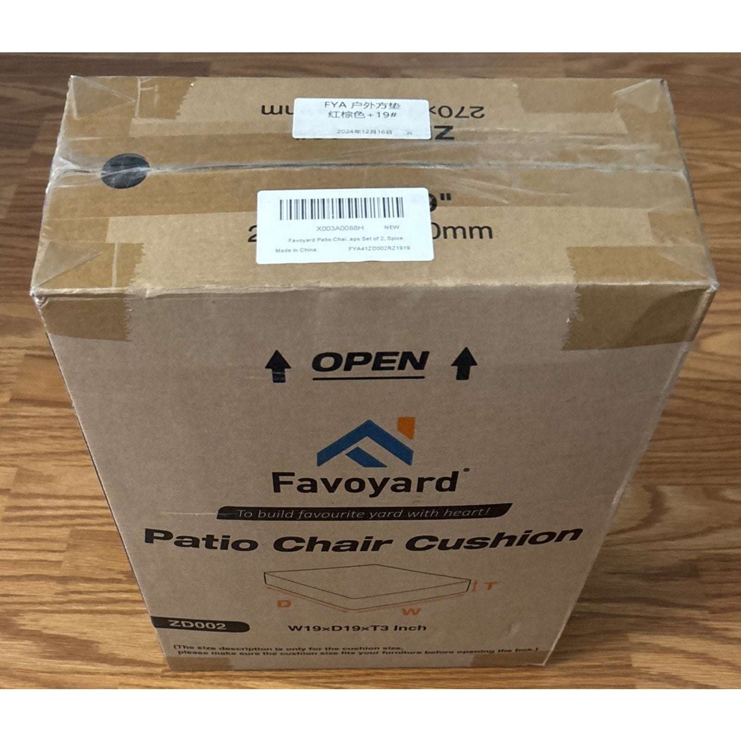 Favoyard Patio Chair Cushions 19 x 19 x 3 Inch Waterproof Outdoor Seat 2 Pack