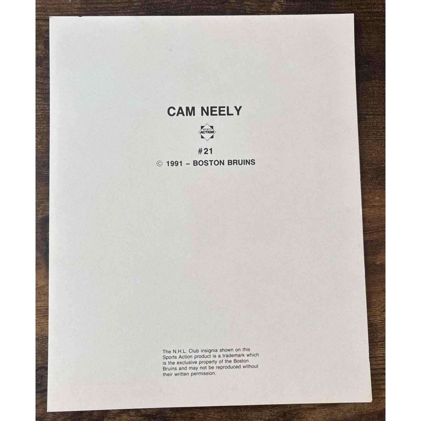 NHL Boston Bruins CAM NEELY #21 Game Sports Action Color 8 x 10 Photo Picture