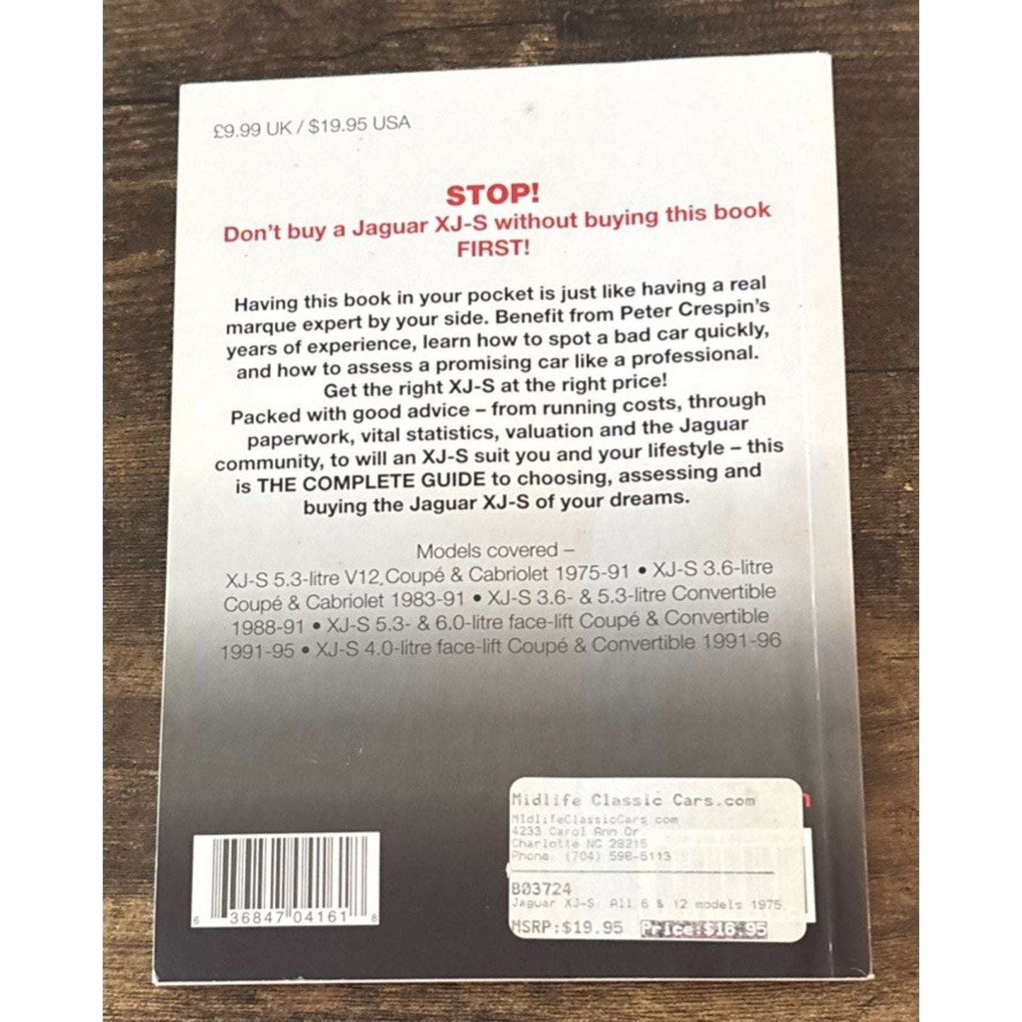 XJS JAGUAR BUYERS GUIDE BOOK XJ-S ESSENTIAL V12 6 CONVERTIBLE XJS COUPE CRESPIN