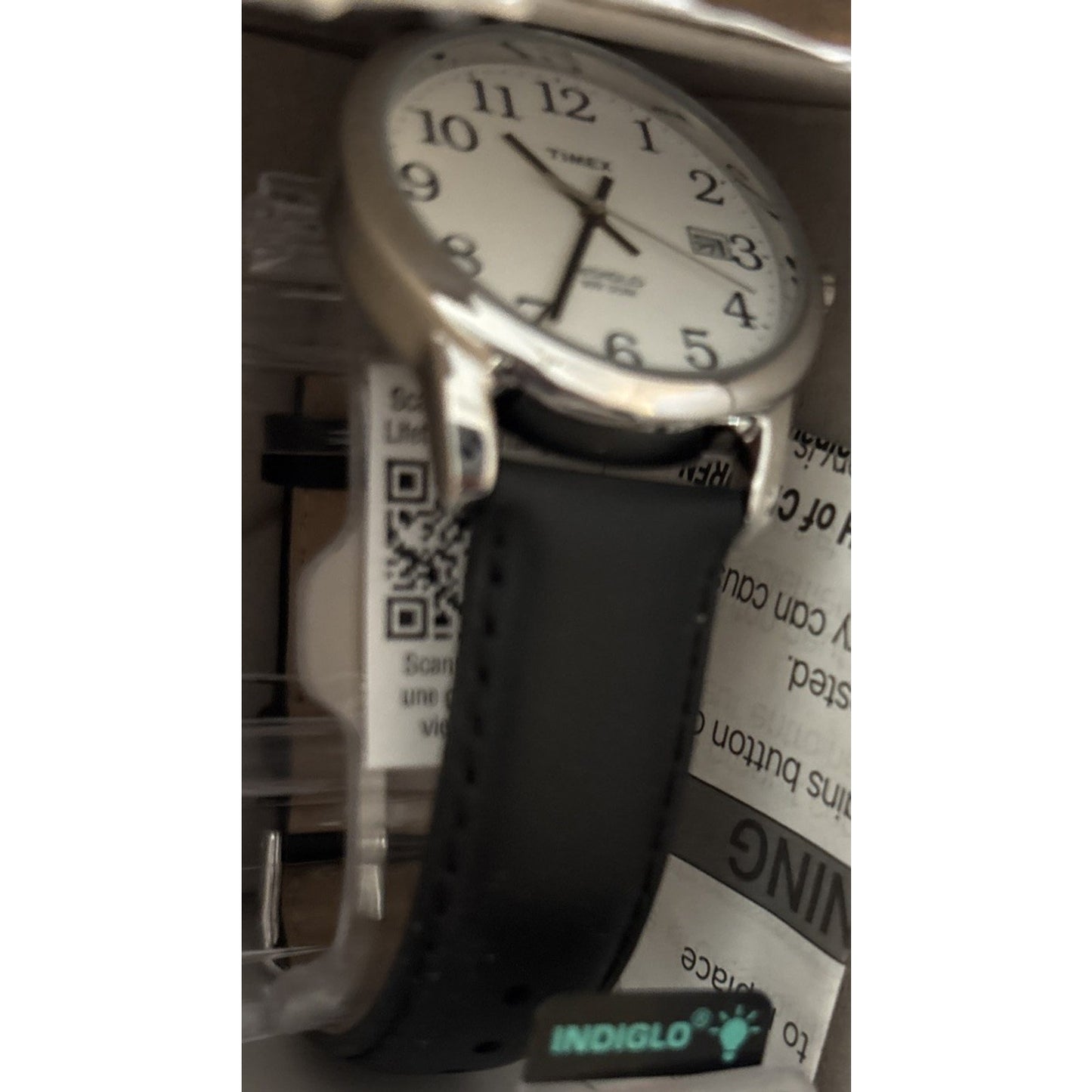 Timex Mens Easy Reader Indiglo Black Leather Watch 35mm Water Resistant T2H281