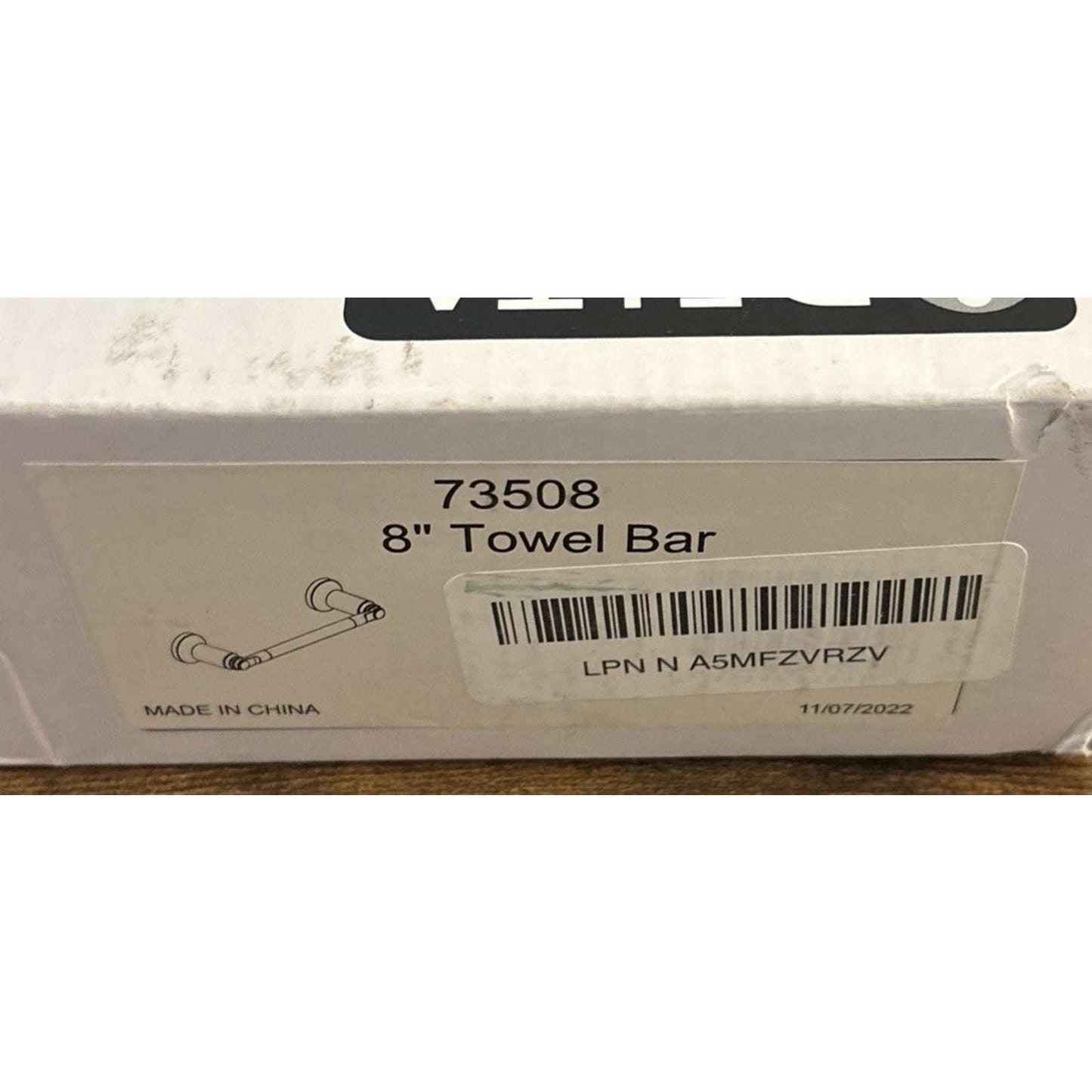 Delta 73508 Saylor 8" Towel Bar Polished Chrome - Hand Towel/Towel - Silver