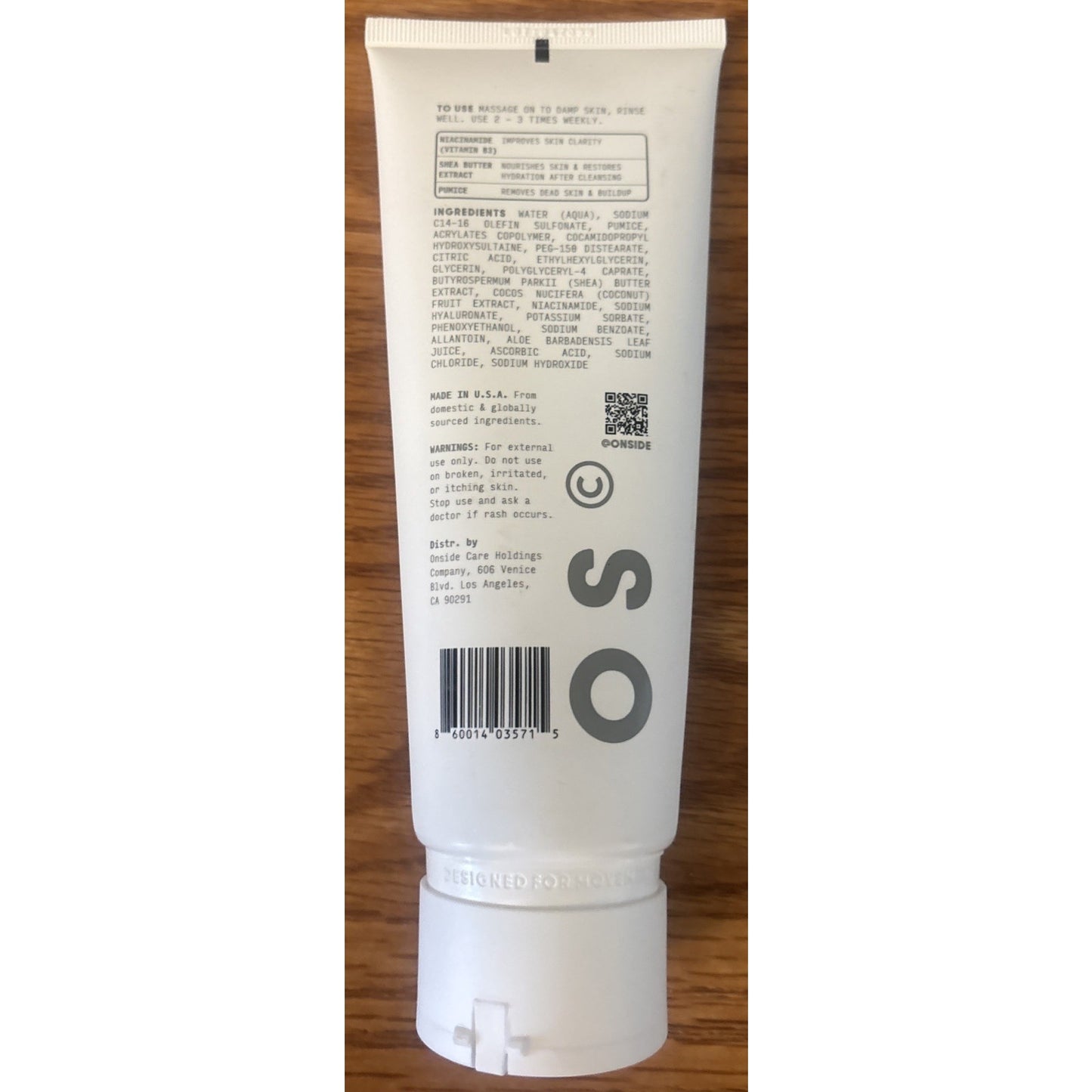 ONSIDE Face Exfoliating Wash - Fragrance Free - Aluminum Free - 6.76 fl oz