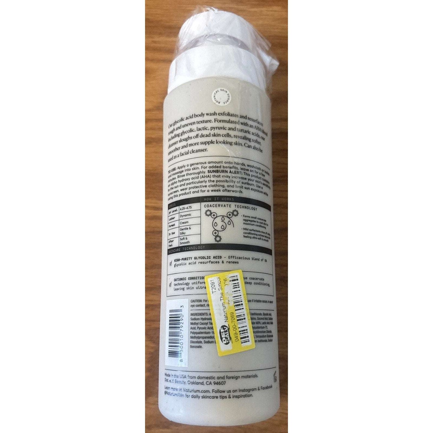 Naturium The Smoother Glycolic Acid Exfoliating Body Wash 16.9oz FREE SHIPPING