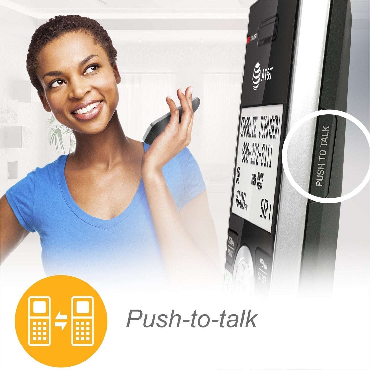 AT&T CL84107 DECT 6.0 Corded/Cordless Phone W Answering Machine Smart Call Block