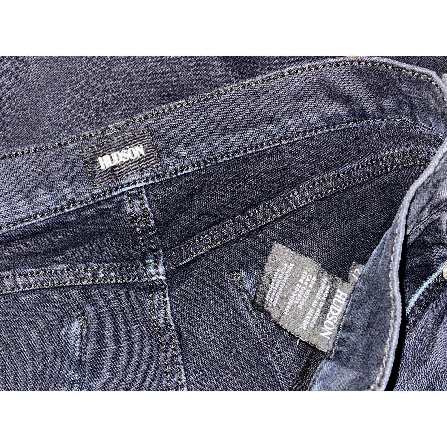 Hudson Riley Crop Relaxed Straight Metal Stars Black Fade Jeans Sz 27