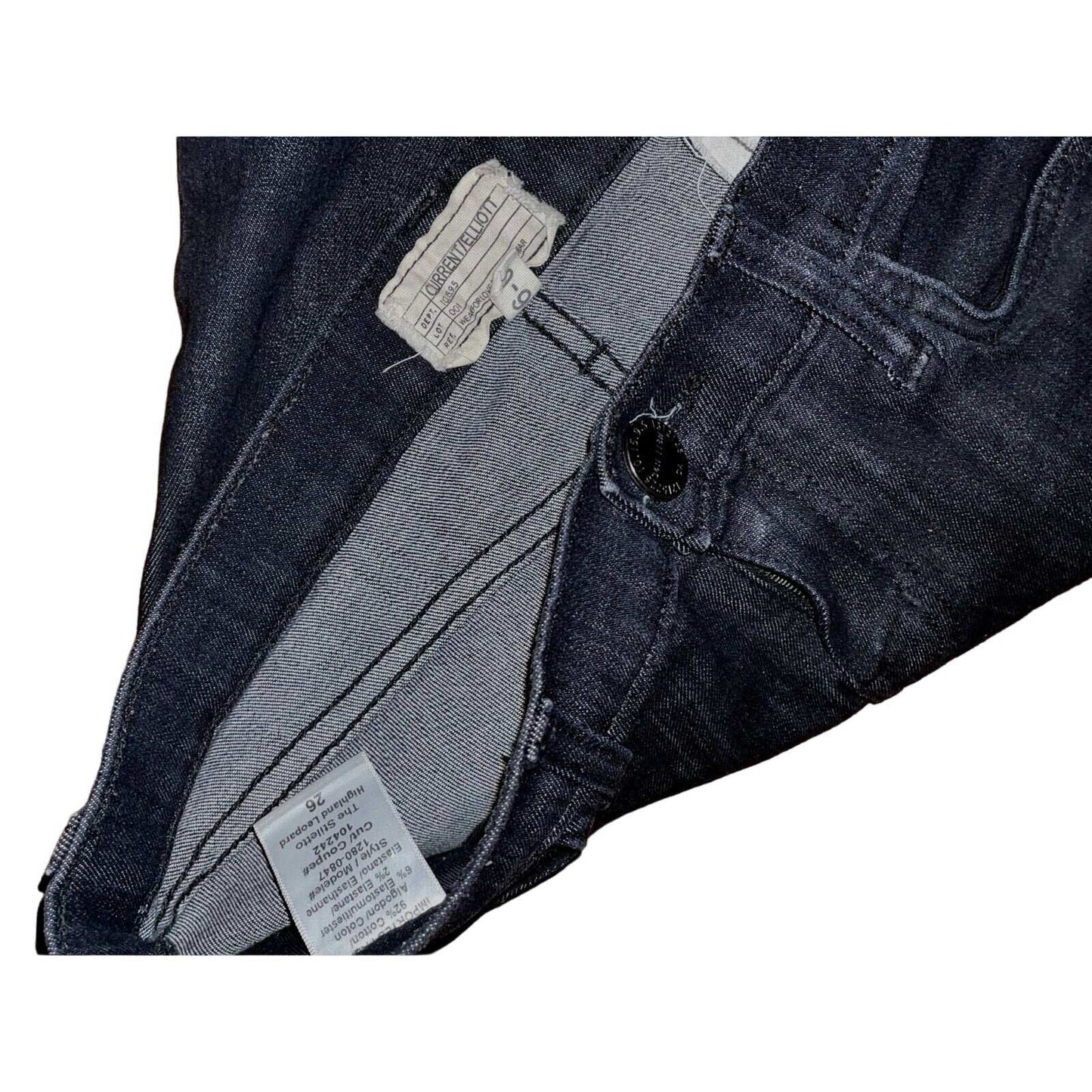 CURRENT ELLIOTT The Stiletto Black Coated Skinny Leg Ankle Jeans Size 26