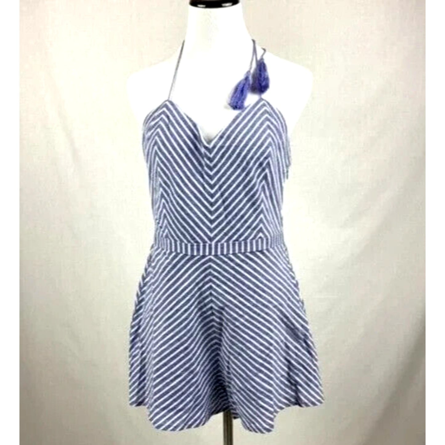 NEW! TJD The Jetset Diaries Haven Romper In Chambray Stripe Sz L (Large)