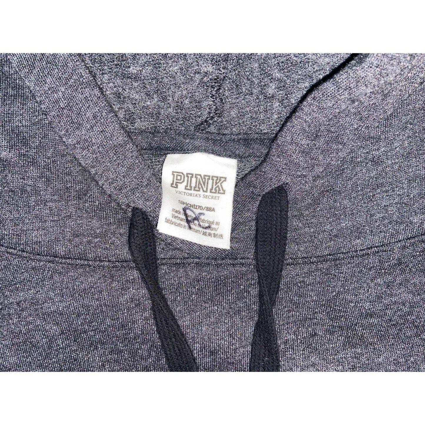 PINK Gray Red & Gold Logo Hoodie Pullover Style Sweatshirt Size S Small