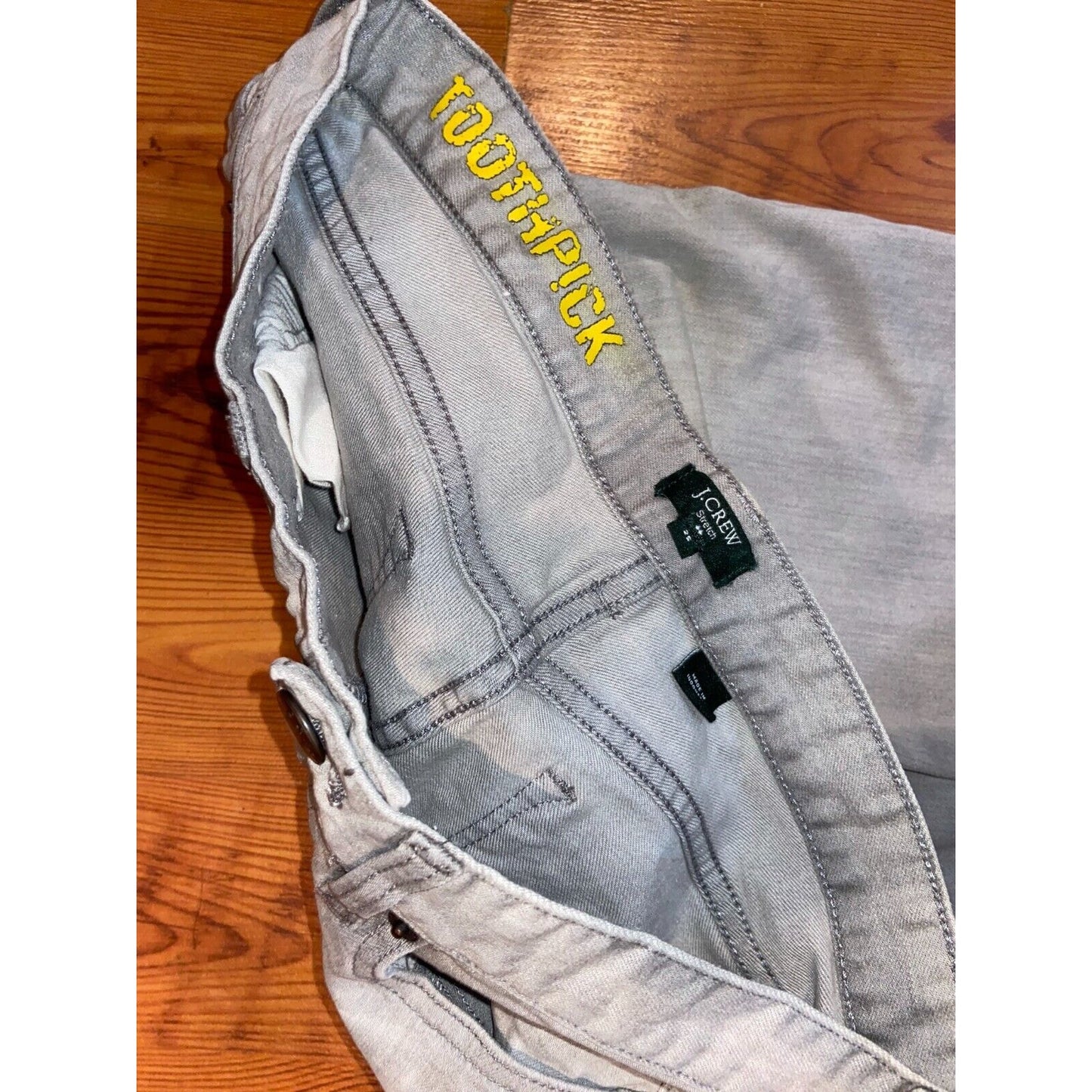 J.CREW Toothpick Gray Low Rise Skinny Straight Ankle Jeans Size 25