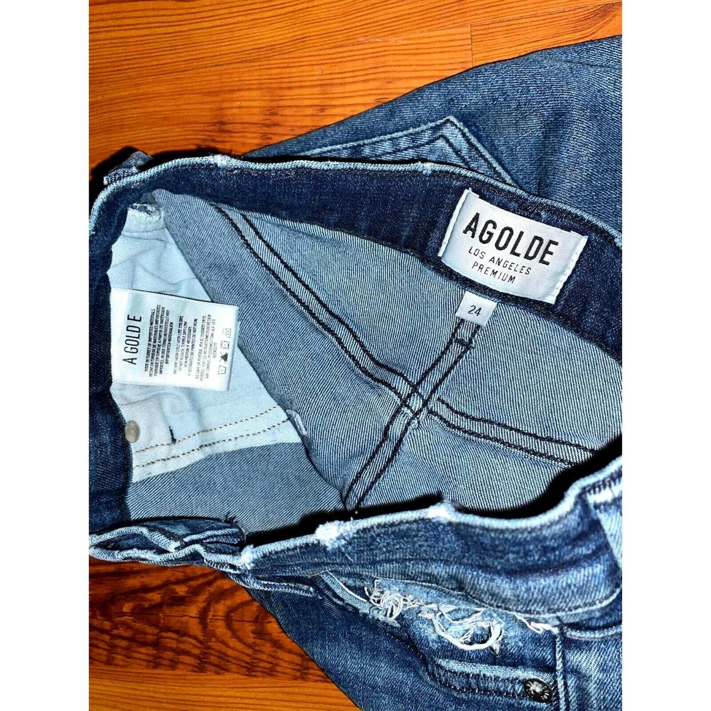 AGOLDE Sophie High Rise Skinny Distressed Cropped Jeans Size 24 Style#A018 B-843