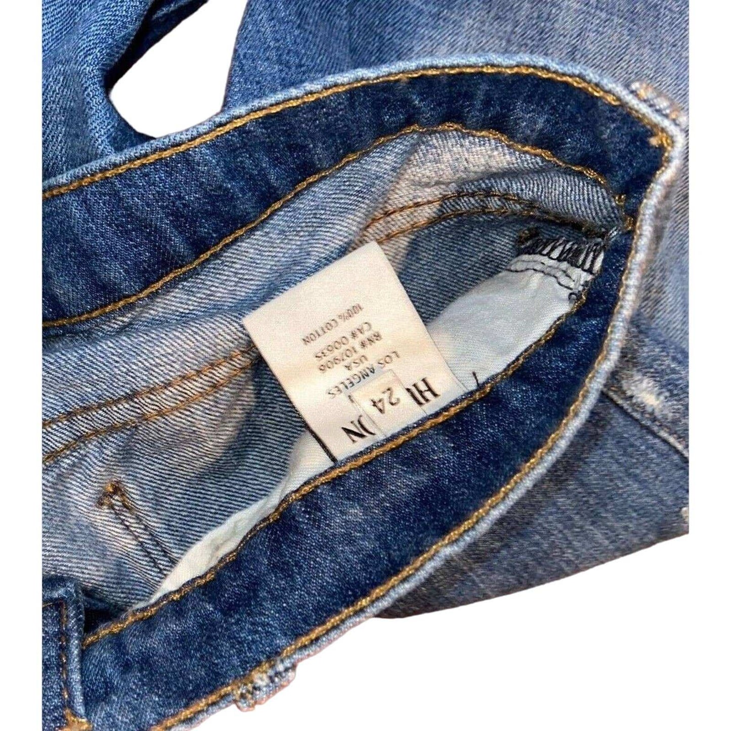 HUDSON USA JUDE SLOUCH Relaxed Skinny Crop Distressed Jeans Size 24