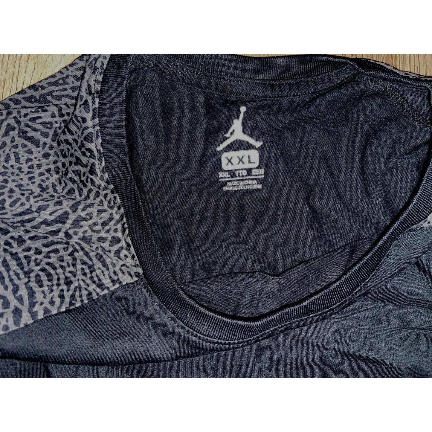 Air Jordan Black & Gray Printed Sleeve Ringer Tee Shirt Size XXL