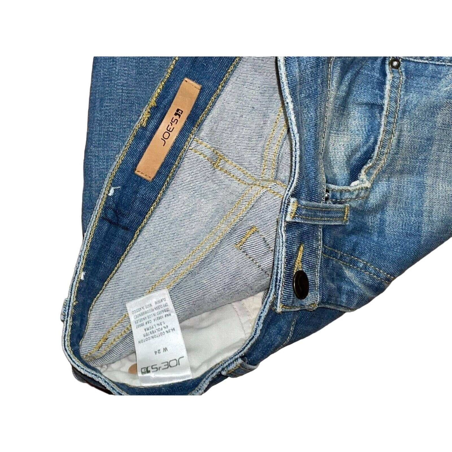 Joe's Jeans Skinny Leg Fray Hem Jeans in Gretchen Wash Ripped Edition Sz 24