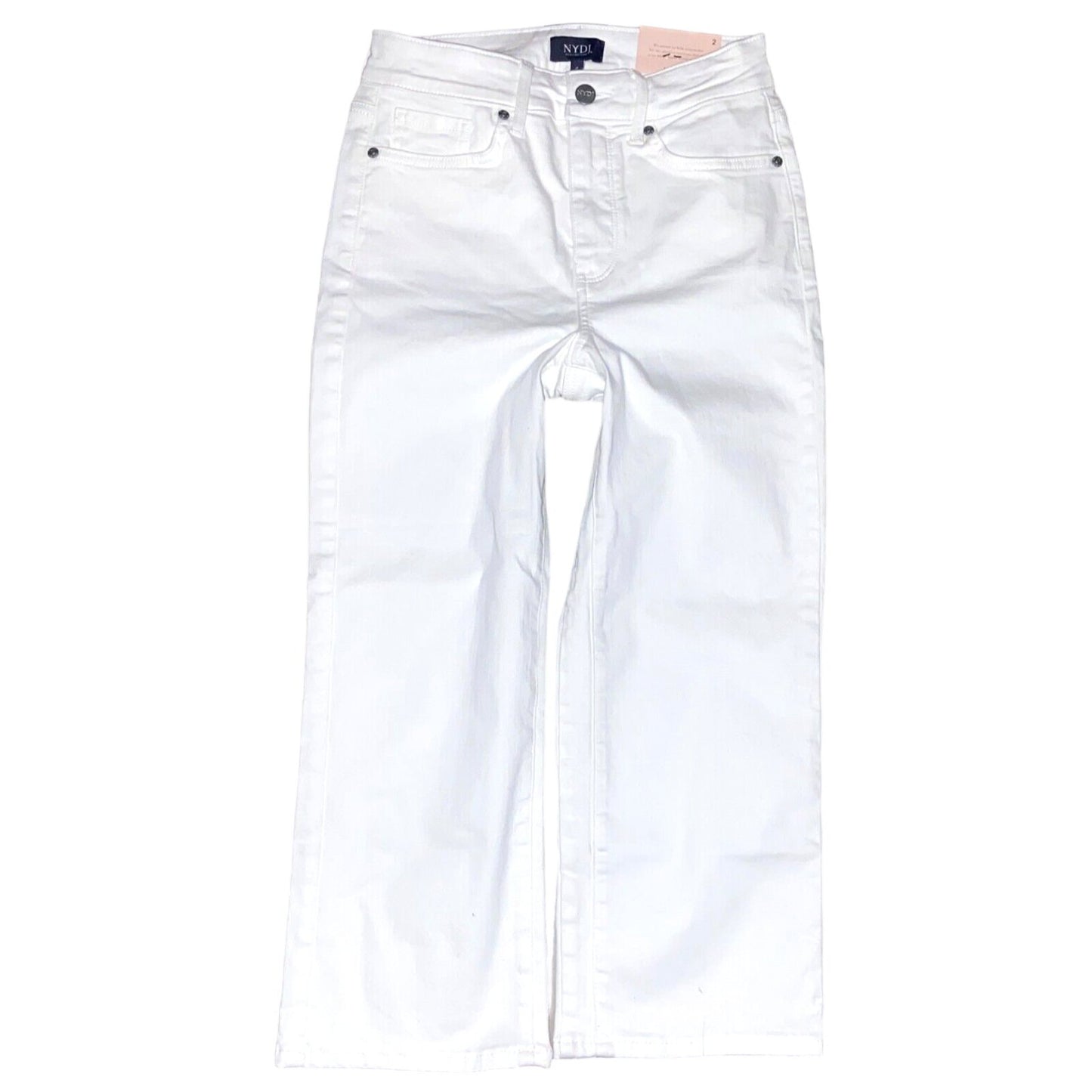 NYDJ Not Your Daughters Jeans Sz 2 Optic White Thigh Shaper Straight Crop Jeans