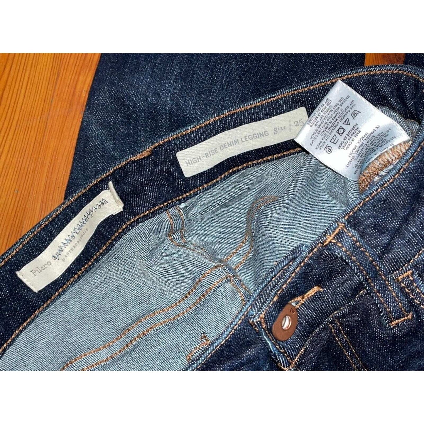 NEW! Anthropologie PILCRO High Rise Denim Leggings Skinny Jeans Size 25