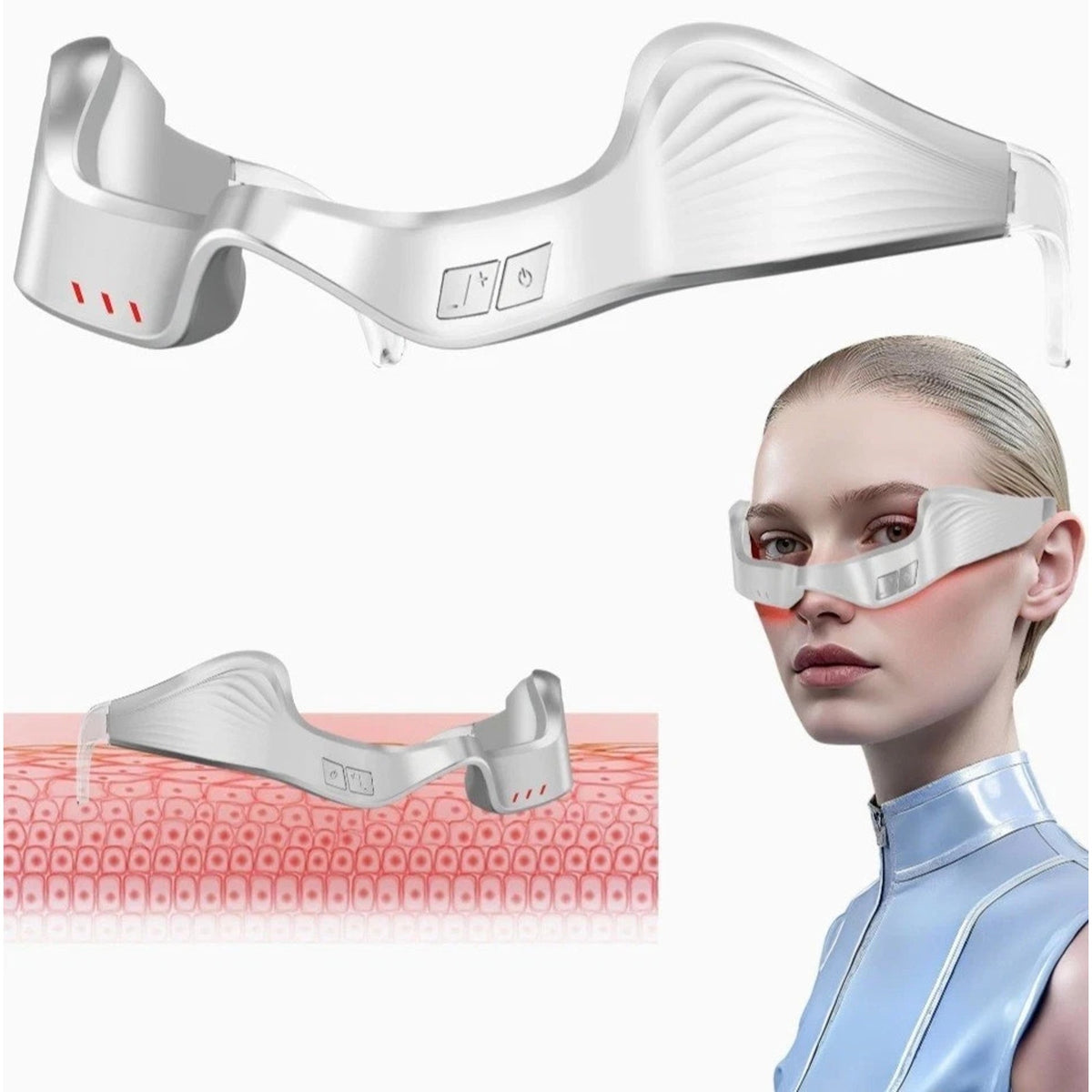 PDTVERA Red LED 4D 650nm Under-Eye Red Light Therapy Glasses NL-2212 - NOB
