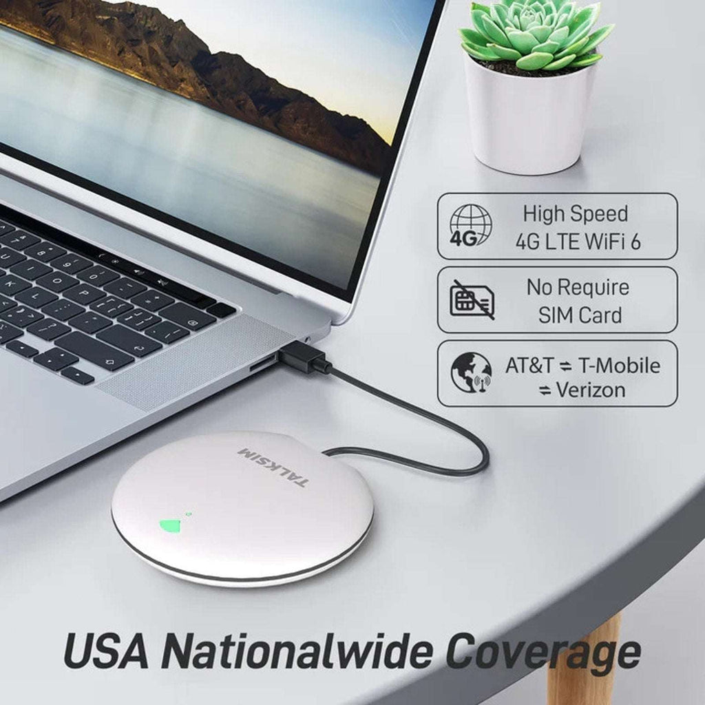 TALKSIM UFO Mobile Hotspot 1GB/Month WiFi 6 4G LTE Portable Up to 10 Devices