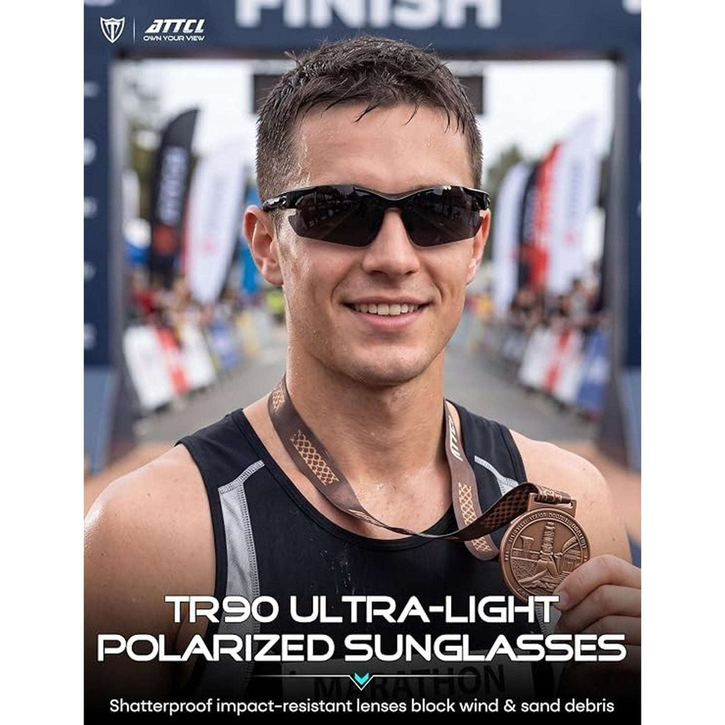 Mens Polarized Shockproof TR90 Wrap Sport Sunglasses UV400 TAC Lens Fishing Golf