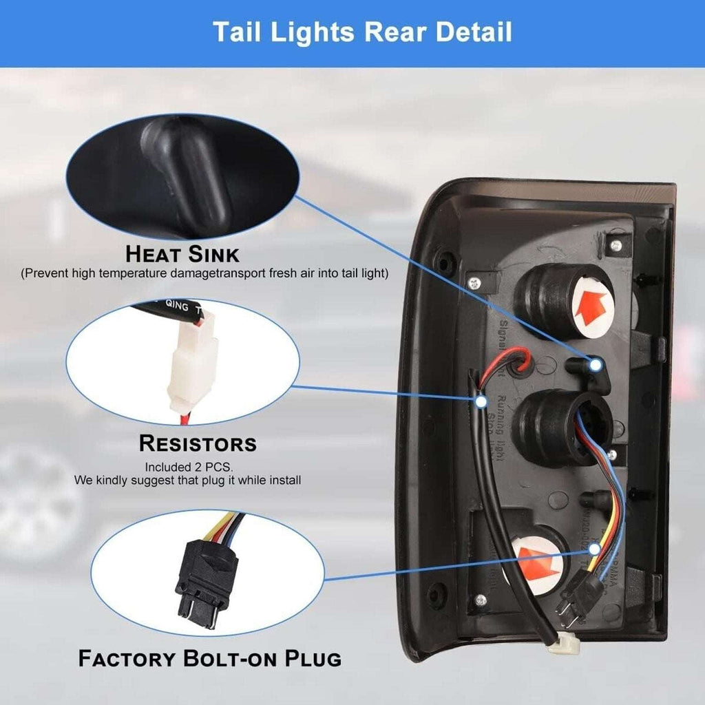 Winjet LED Tail Lights - Black / Smoke for 2001-2005 Ford Ranger - CTWJ-0146-BS
