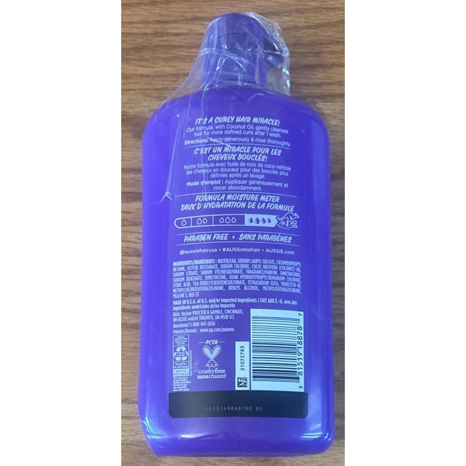 Aussie Miracle Curls with Coconut Oil, Paraben Free Shampoo 30.4 fl oz For 3A-4A