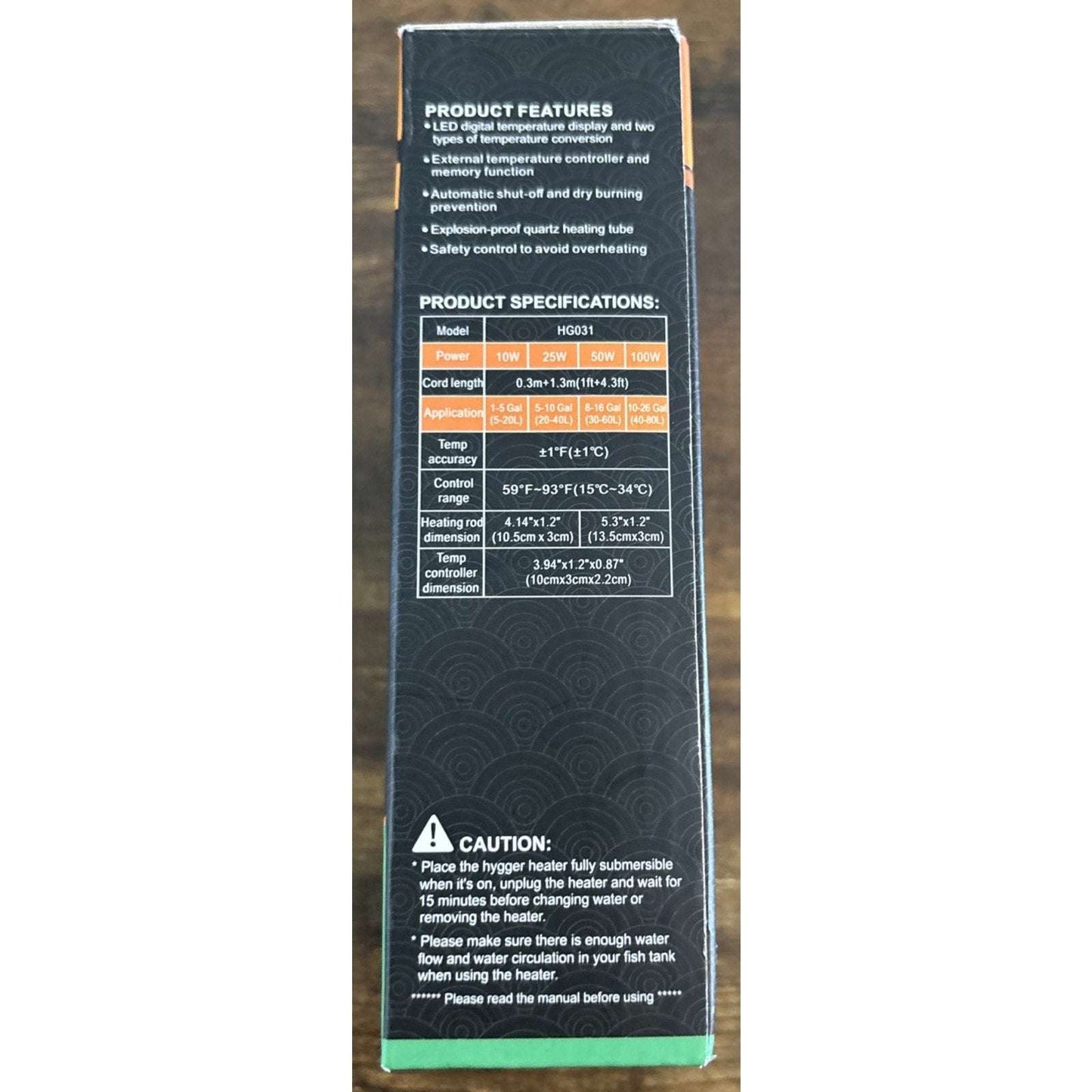 hygger Pro Aquarium Heater Submersible Fish Tank Adjustable 10W HG031 Fresh/Salt