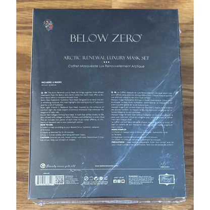 Below Zero Swiss Artic Renewal 6 Mask Set Hyaluronic, Vitamin C & Collagen $900