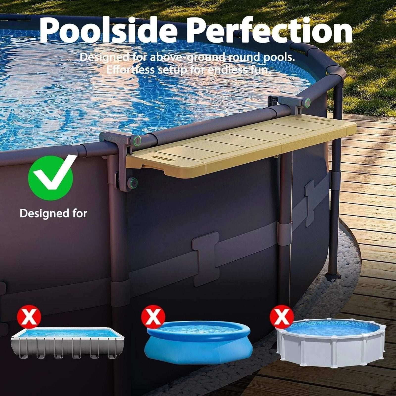 Poolside Bar, Swim Up Bar for Above-Ground Swimming Pools Patio Pool Side Table