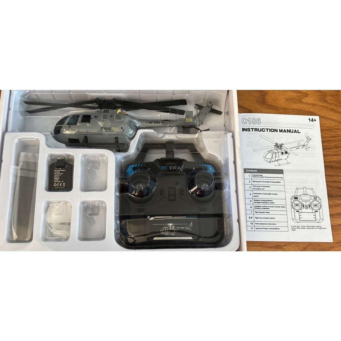RC ERA C186 (RTF) MBB BO105 RC Helicopter 6-Axis Gyro & Barometric Altitude Hold