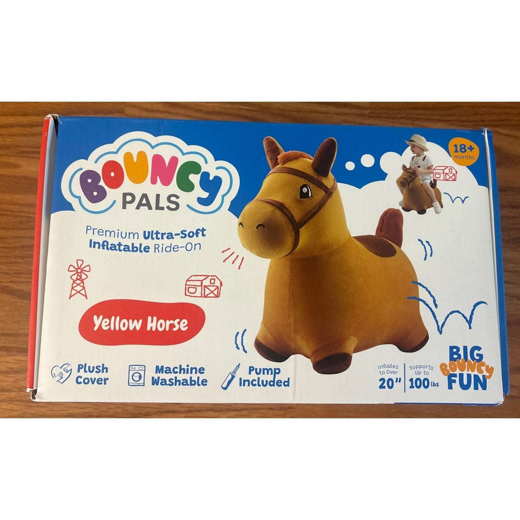 iPlay, iLearn Bouncy Pals Hopping Horse, Toddler Inflatable Plush Ride-On Toy