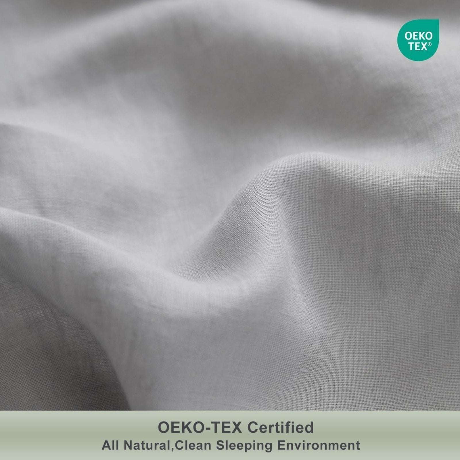 UMCHORD 100% French Linen Duvet Cover Set Soft Breathable 3PC Full Size Gray