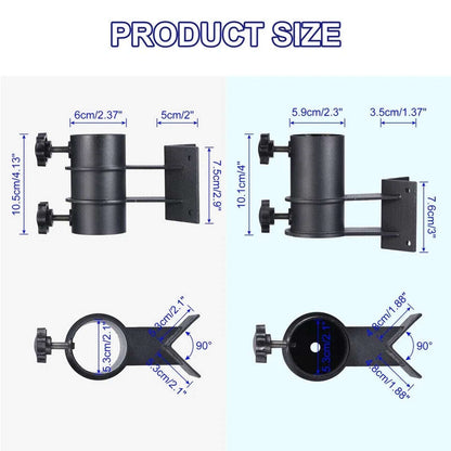 2Pc Steel Patio Umbrella Holder Corner Deck Mount Outdoor Umbrella Clamp Bracket