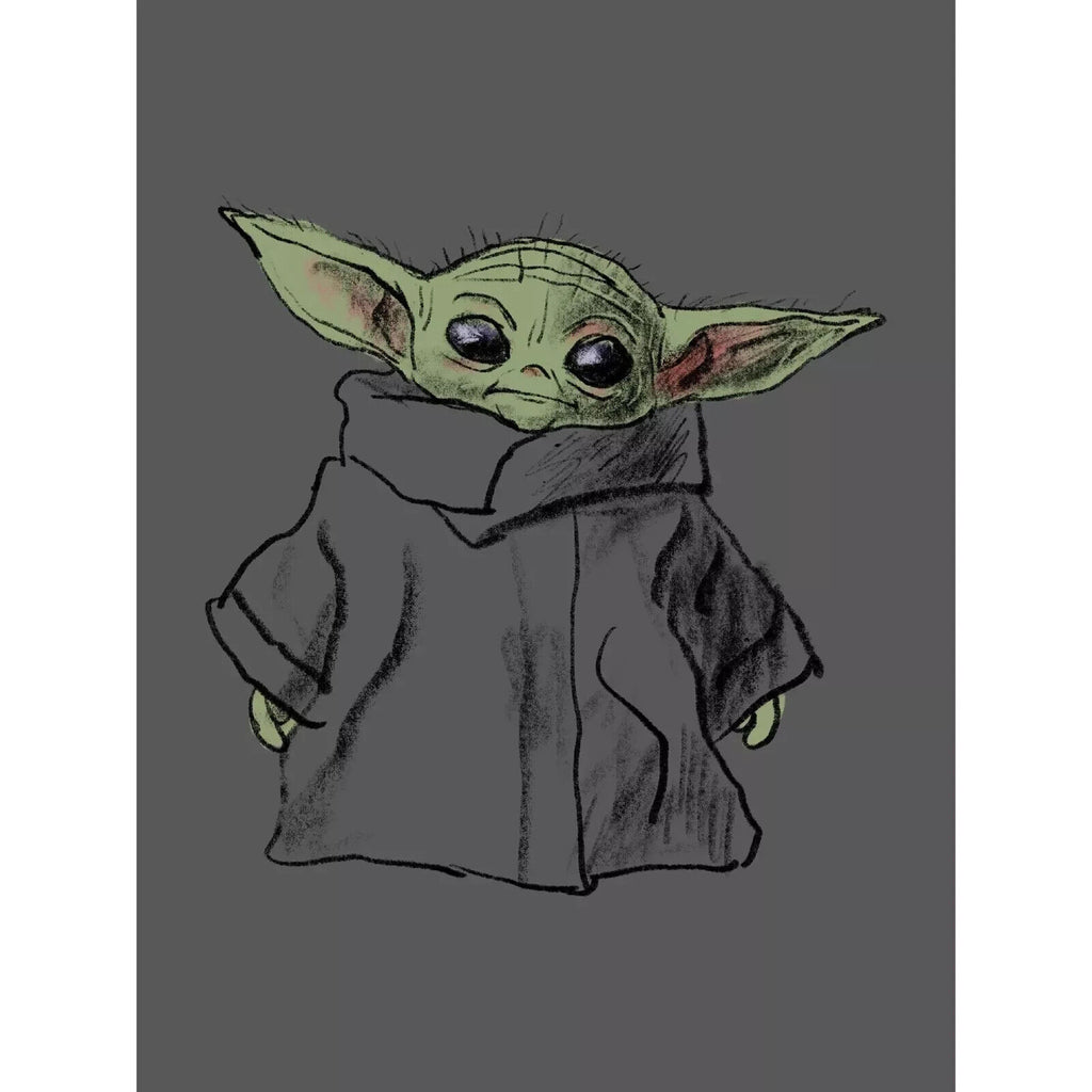 Star Wars The Mandalorian Baby Yoda Men's T-Shirt Mad Engine in Gray Size Large