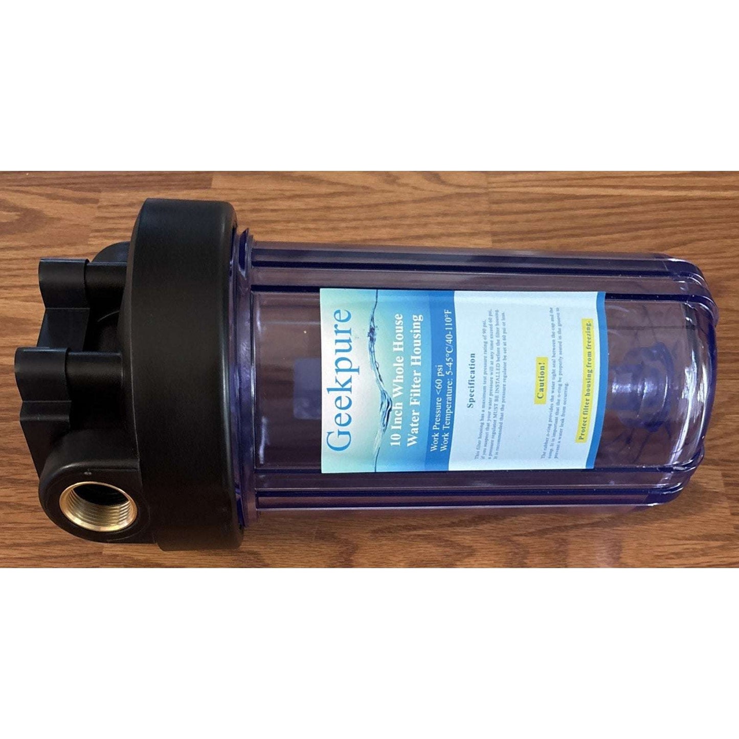 Geekpure 10 Inch Whole House Water Filter Housing 1"NPT Fit 4.5" x 10" Filters