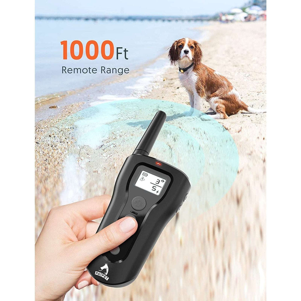 PATPET P320 Remote Dog Training Shock Collar 1000' Range Rechargeable Waterproof