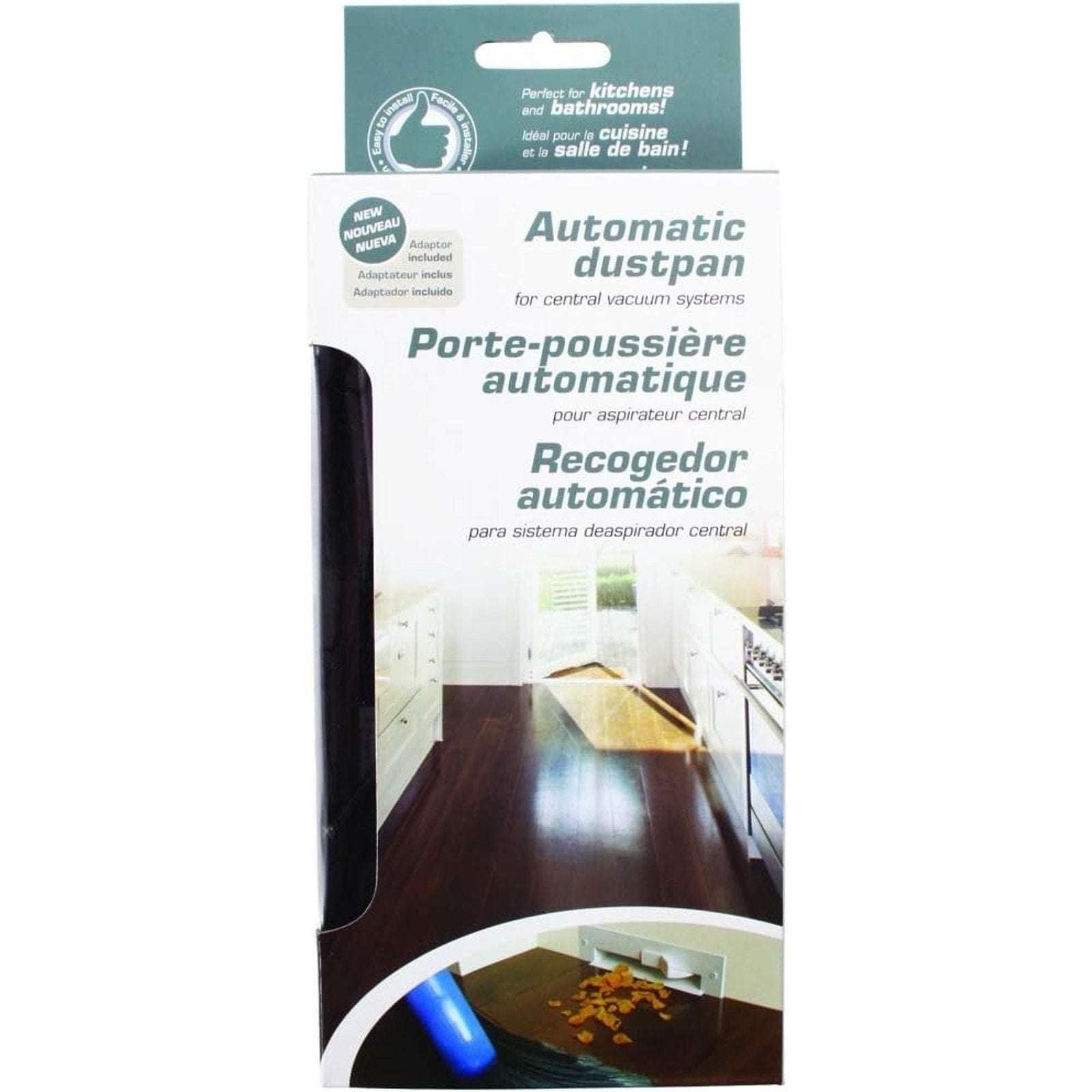 Cen-Tec Systems Central Vacuum Automatic Dustpan Sweep Inlet, Black