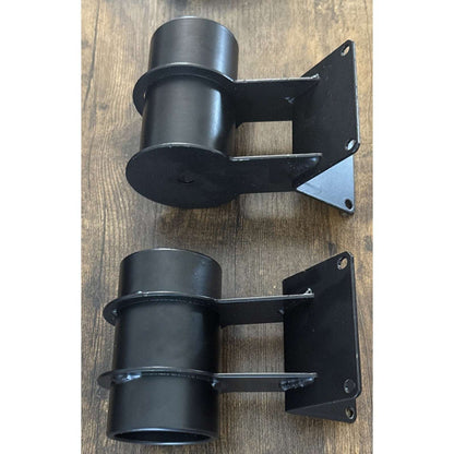 2Pc Steel Patio Umbrella Holder Corner Deck Mount Outdoor Umbrella Clamp Bracket