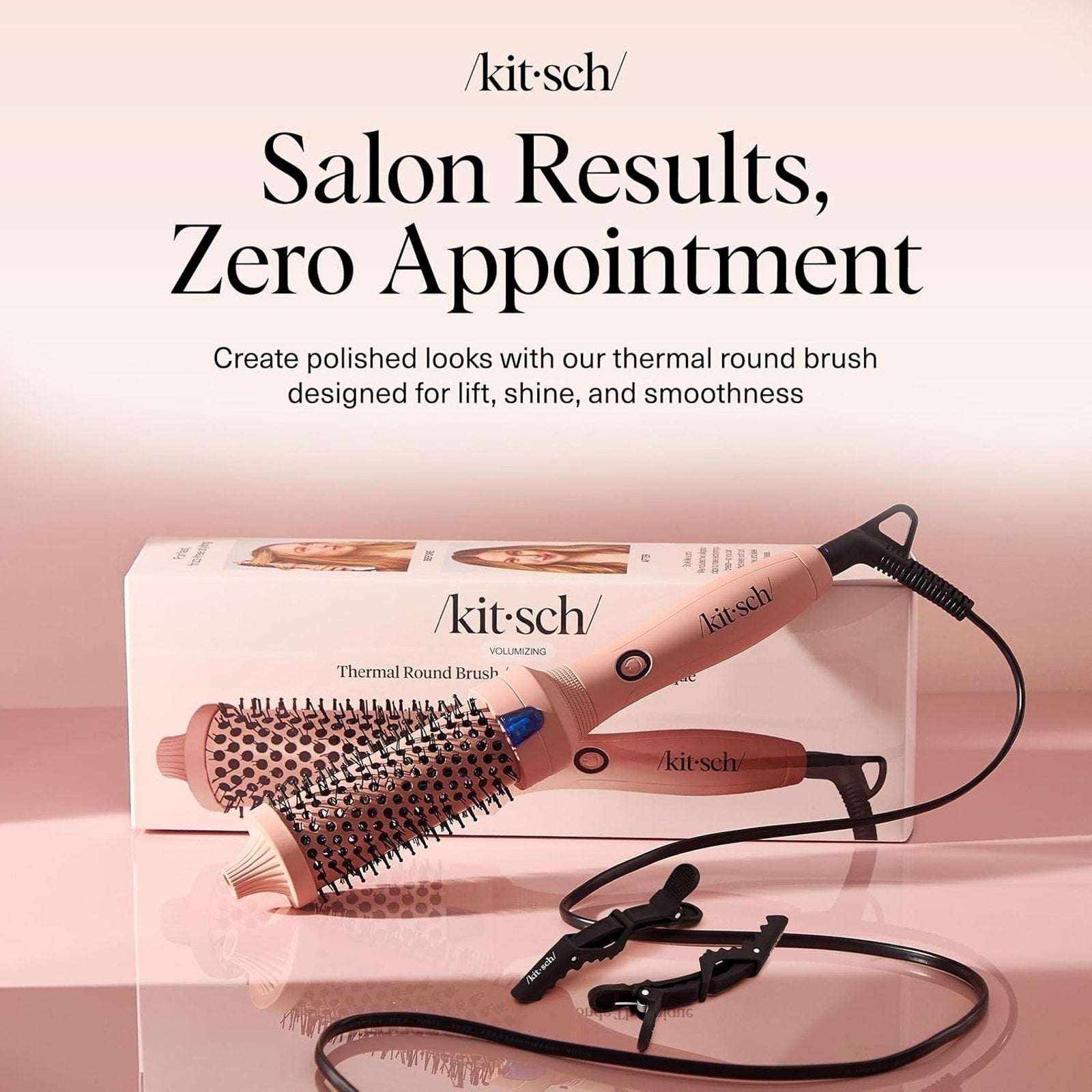 Kitsch Volumizing Thermal Round Brush 1.5" (38mm) Terracotta - Frizz Free Finish