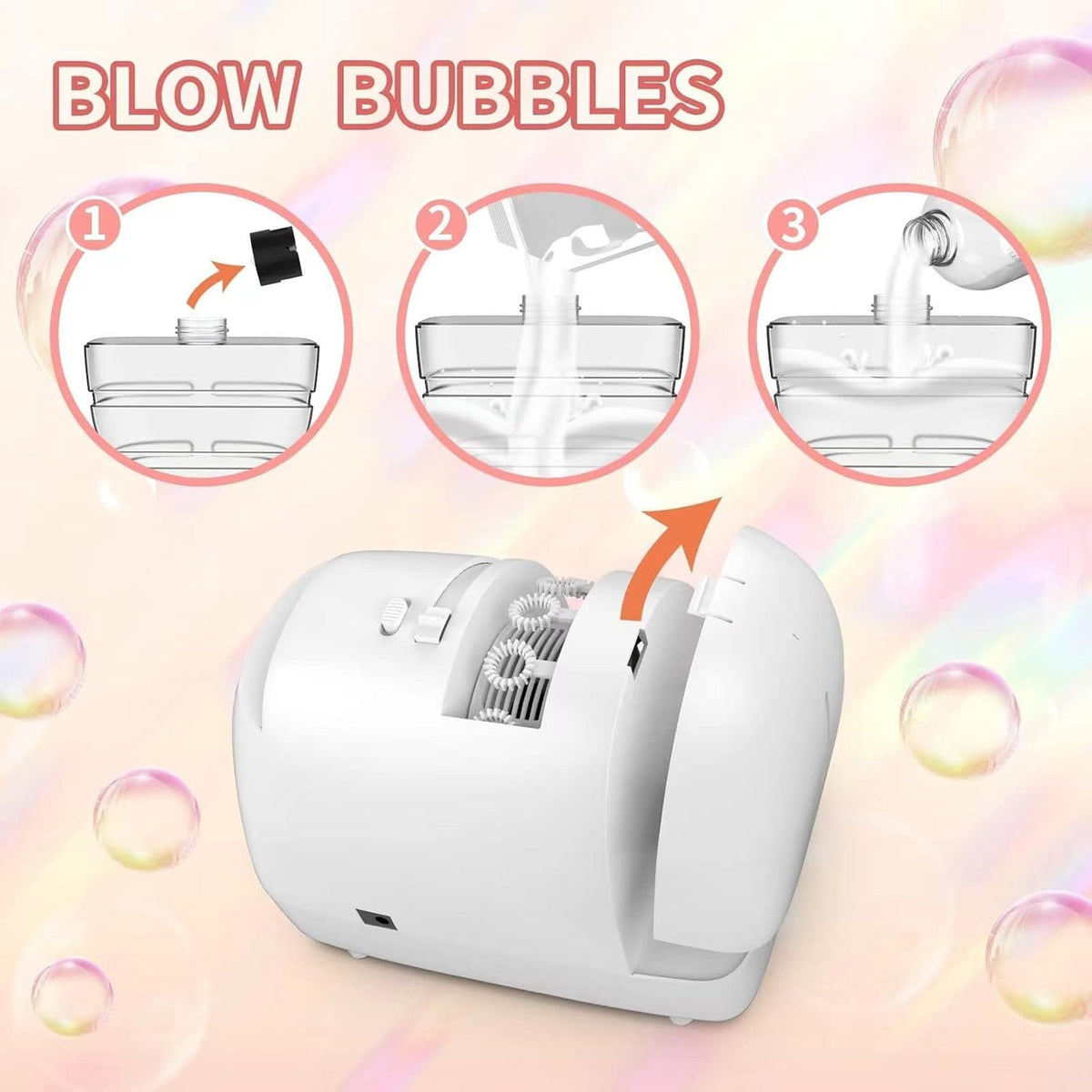 Automatic Bubble Machine Portable Maker 60+ Min Continuous Blaster Dual Power