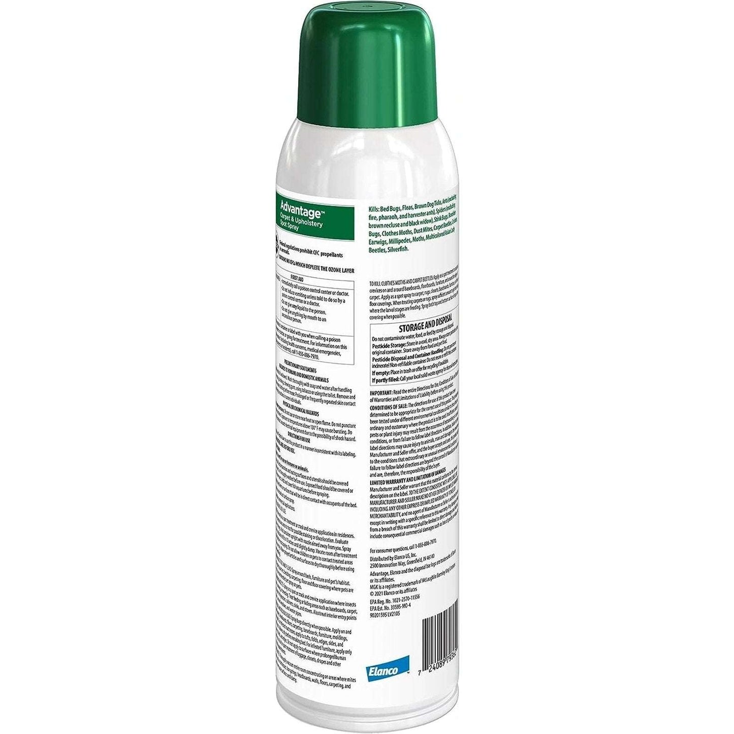 Bayer Elanco Advantage Carpet & Upholstery Spot Spray, 16oz Ticks Fleas Bedbugs+