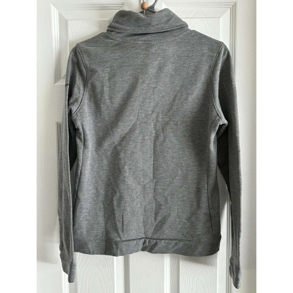 Nike Dri Fit Womens Turtleneck Long Sleeve Sweatshirt Spell Out Logo Gray Size S