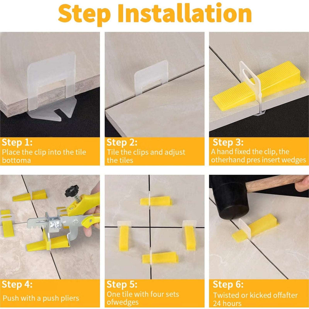 800 Pcs DGSL 1/8" Tile Leveling System with Tile Pliers - 600 Spacers 200 Wedges